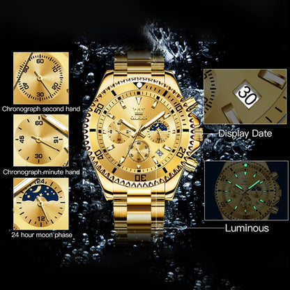 Luxe Élégant : Montre Homme OLEVS Moon Phase Chronographe